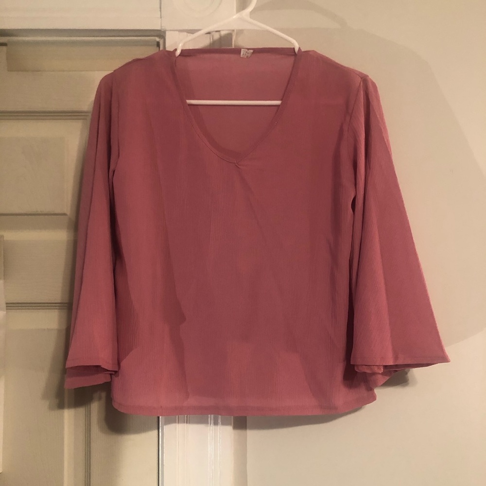 Blush pink chiffon blouse